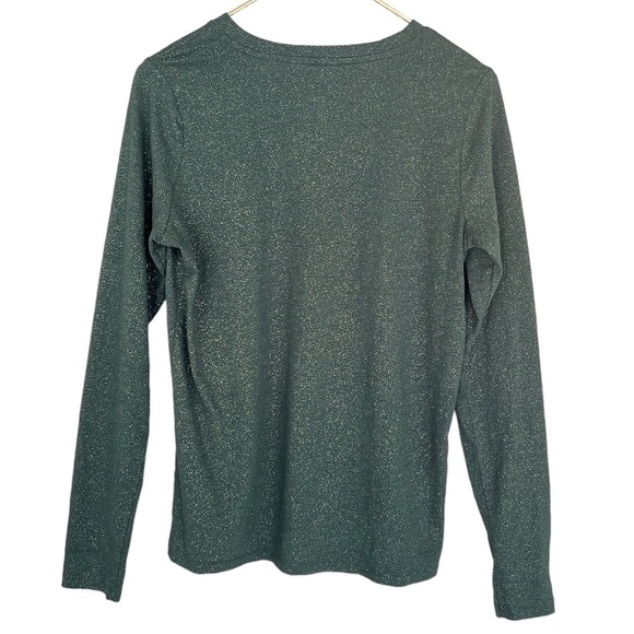 Sonoma Gold Metallic Flake Detail Long Sleeve Everyday Tee Shirt - Picture 3 of 8